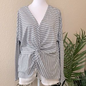 Striped Knot front T Shirt